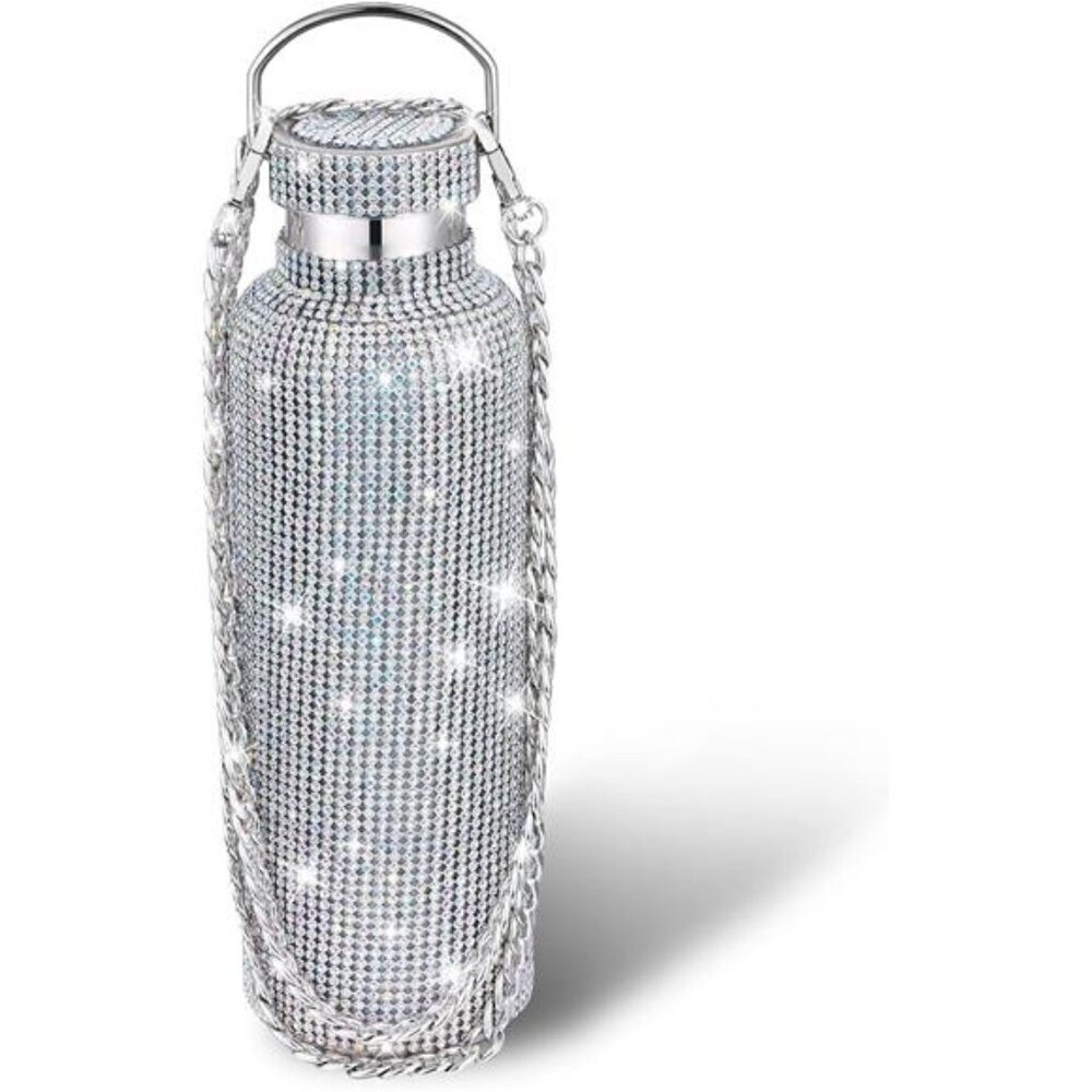 Diamond Water Bottle Bling Rhinestone Stainless Steel Thermal Bottle Refillable